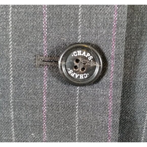 Chap's Men's Gray & Pink Stripes Long Sleeve Wool Suit Buttoned Jacket Size 38 R - Picture 4 of 11